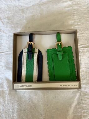 Southern Living Cream & Gold Luggage Tag Set